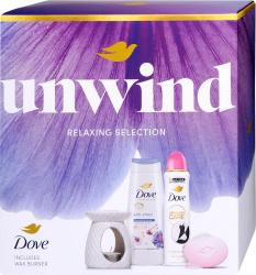 Kazeta: Dove SG 225ml Anti-stress+DEO 150ml Inv.care+Mydlo 90g Relaxing+Aroma Lampa