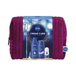 Kazeta: NIVEA W TM 400ml+SG Creme Care 250ml+Roll-on Protect&Care 50ml+Labello 4,8g